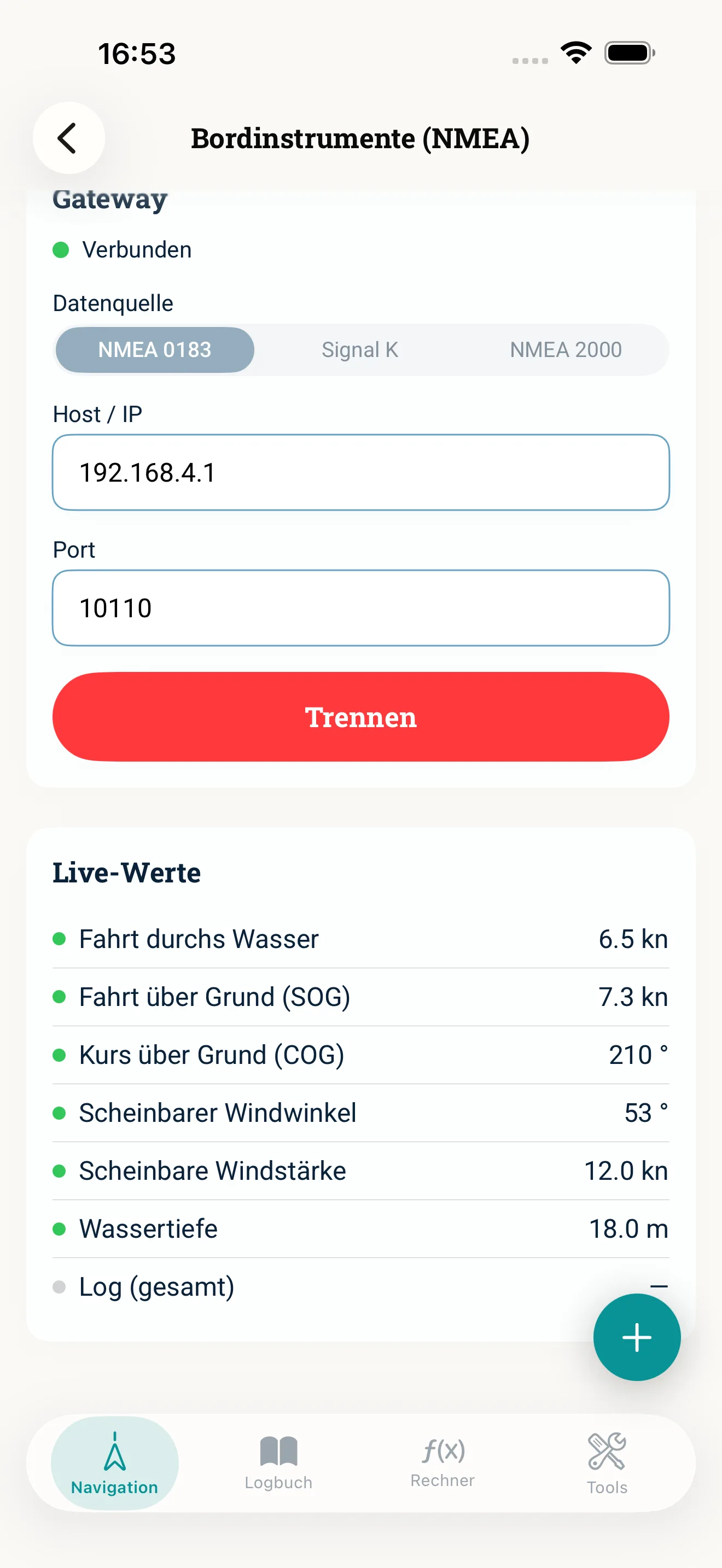 NauticCalc App-Screenshot