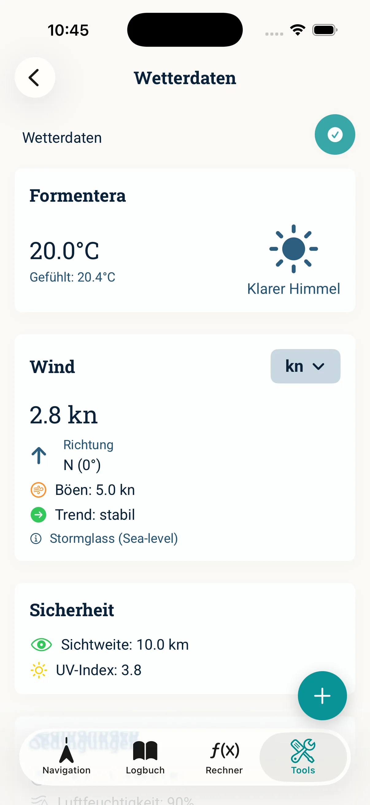 NauticCalc App-Screenshot