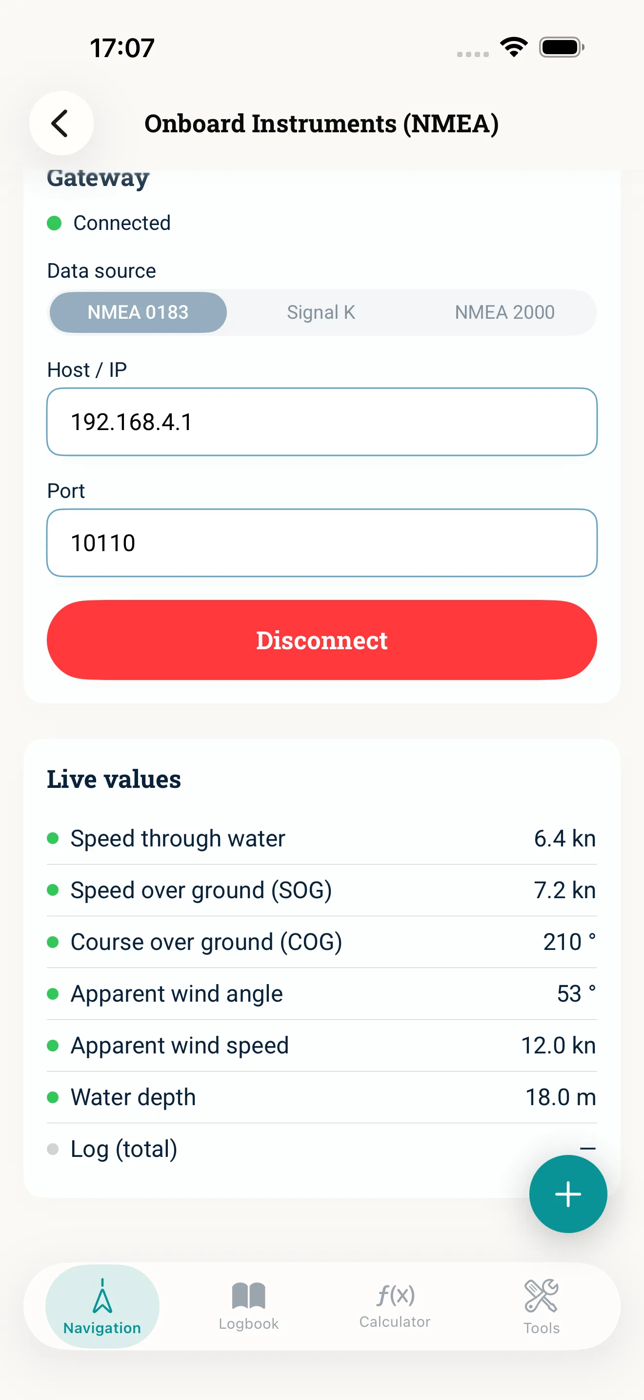 NauticCalc app screenshot