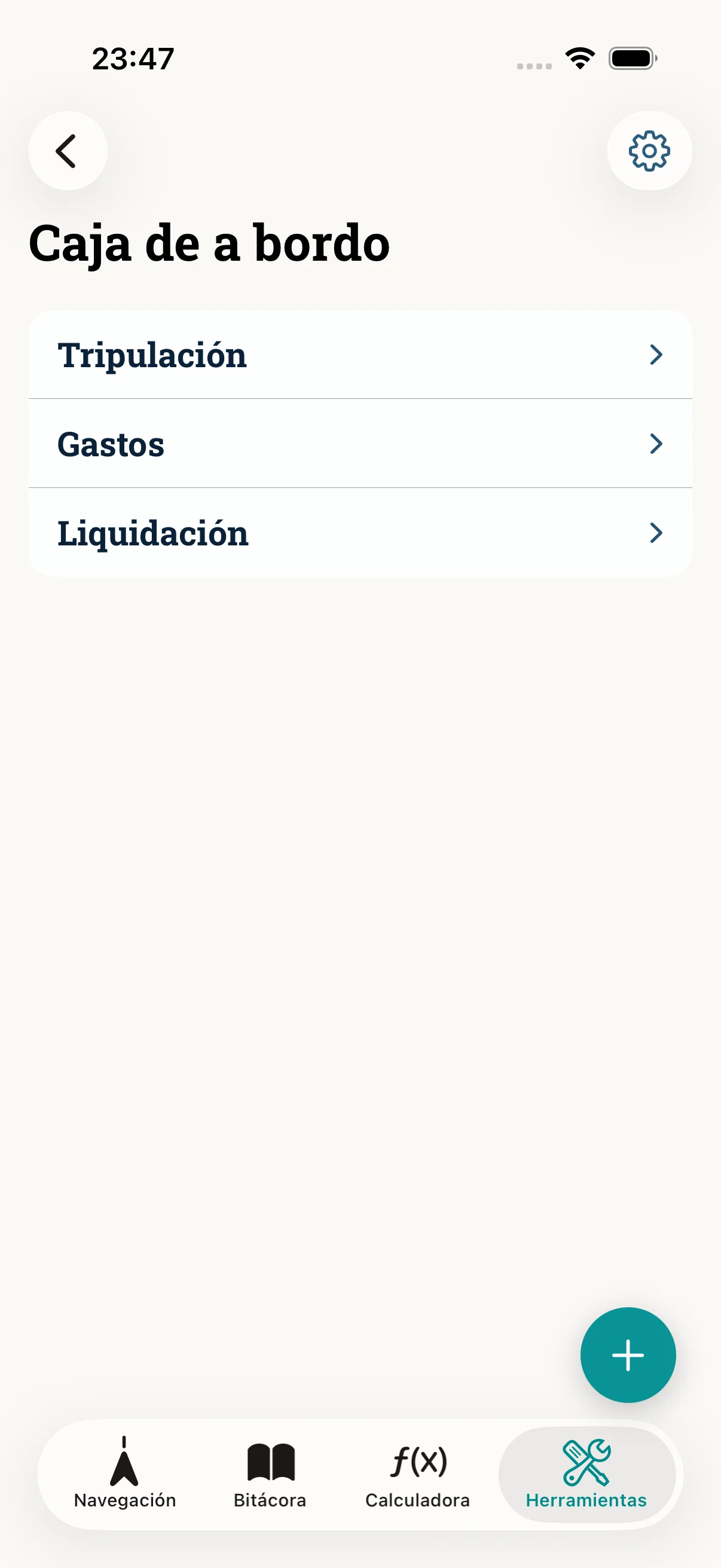 Captura de pantalla de la app NauticCalc