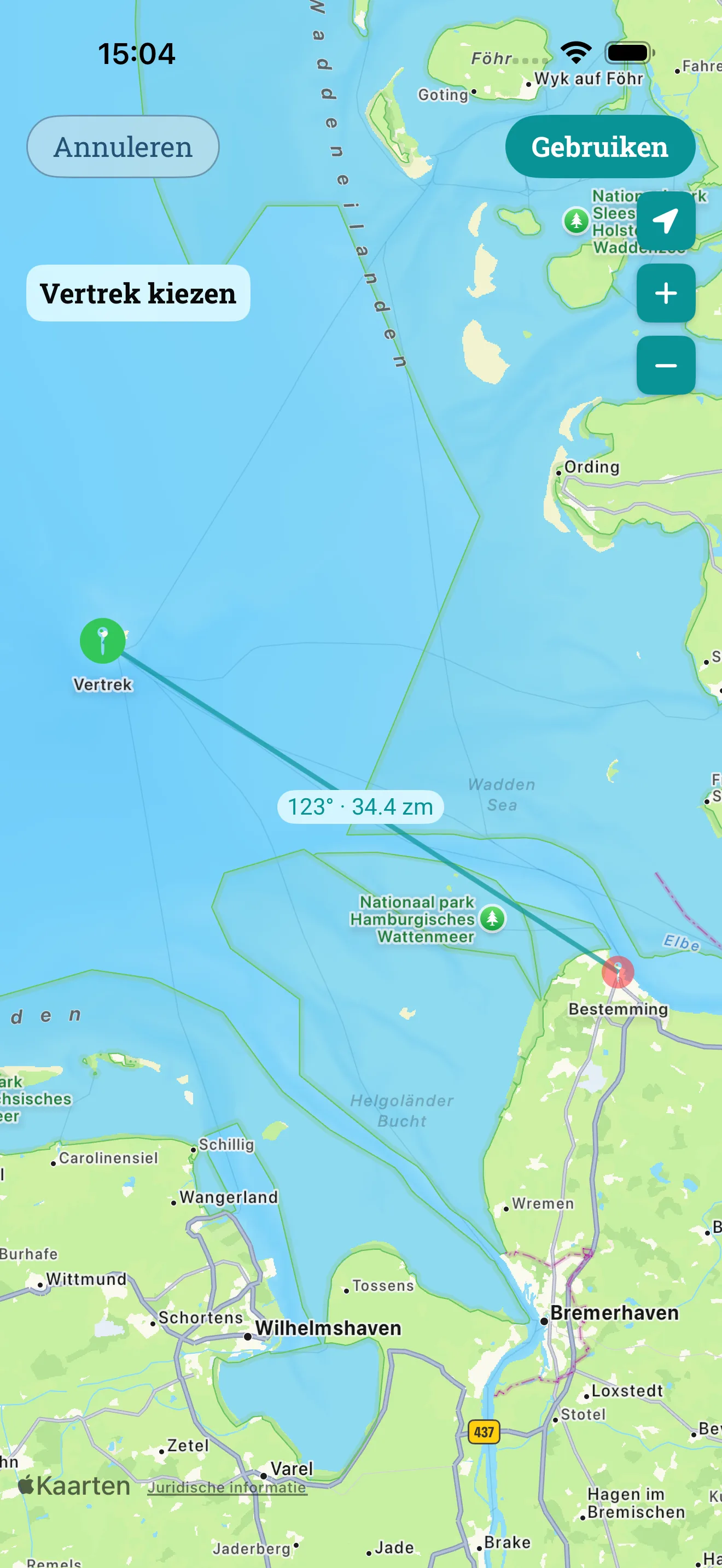 Tochtbriefing: route en etappe op de kaart