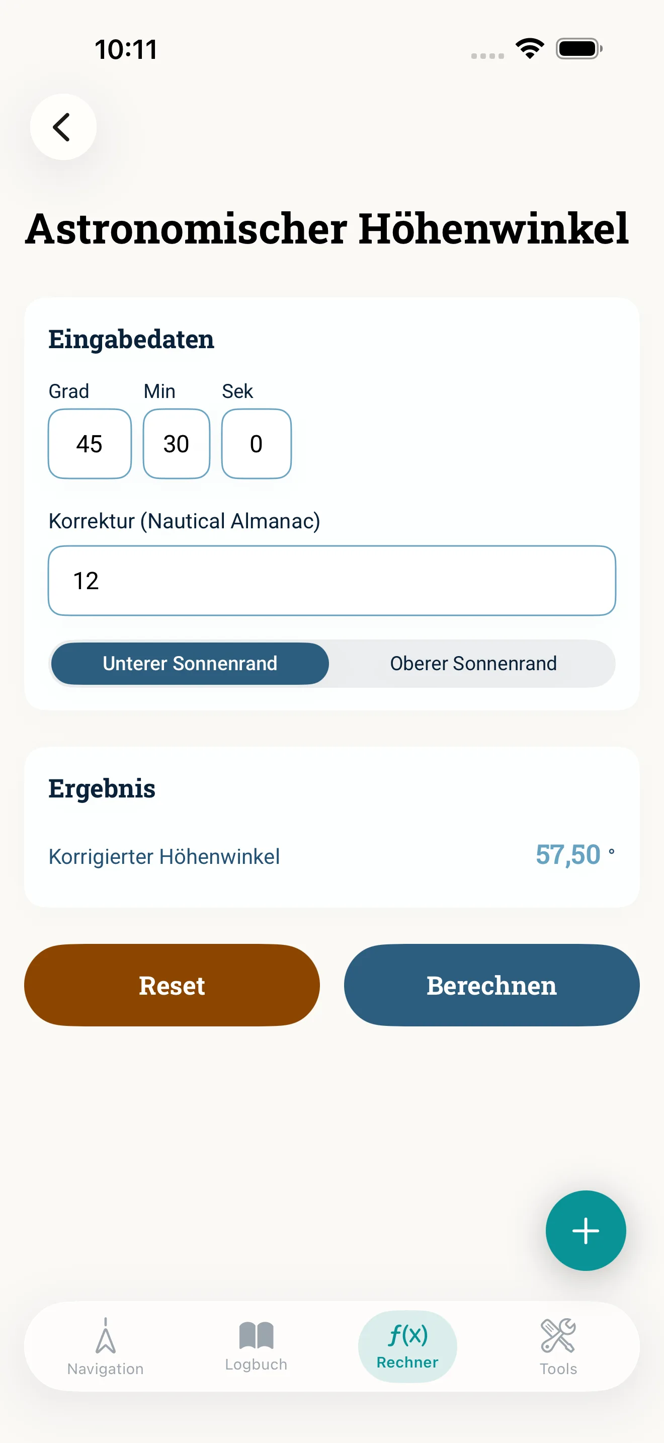 NauticCalc App-Screenshot