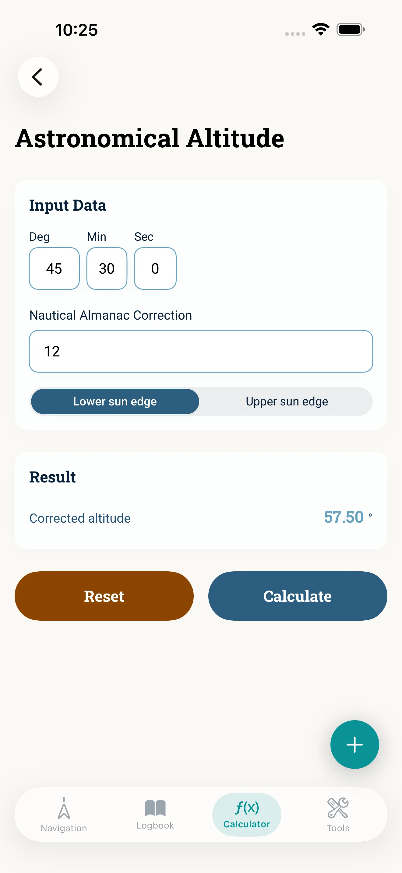 NauticCalc app screenshot