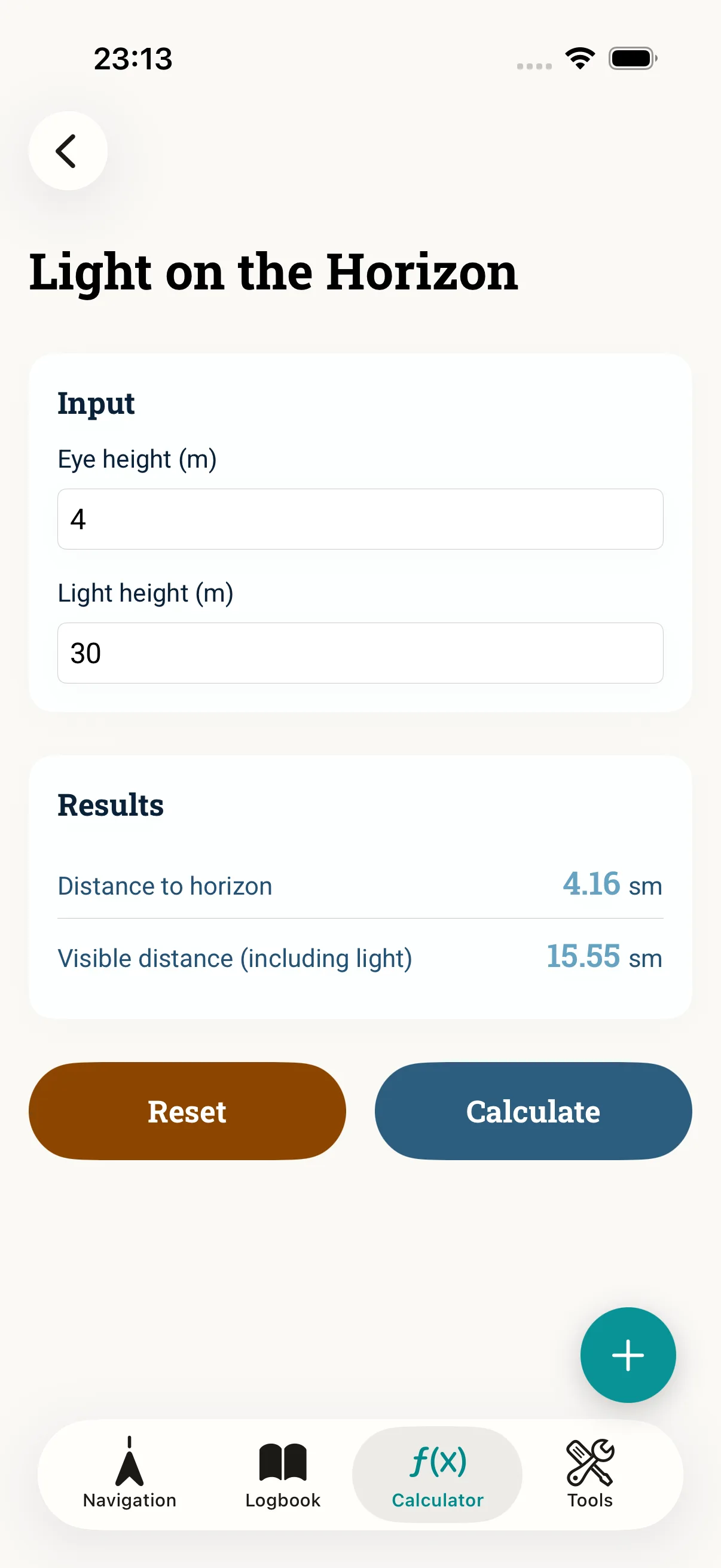 NauticCalc app screenshot