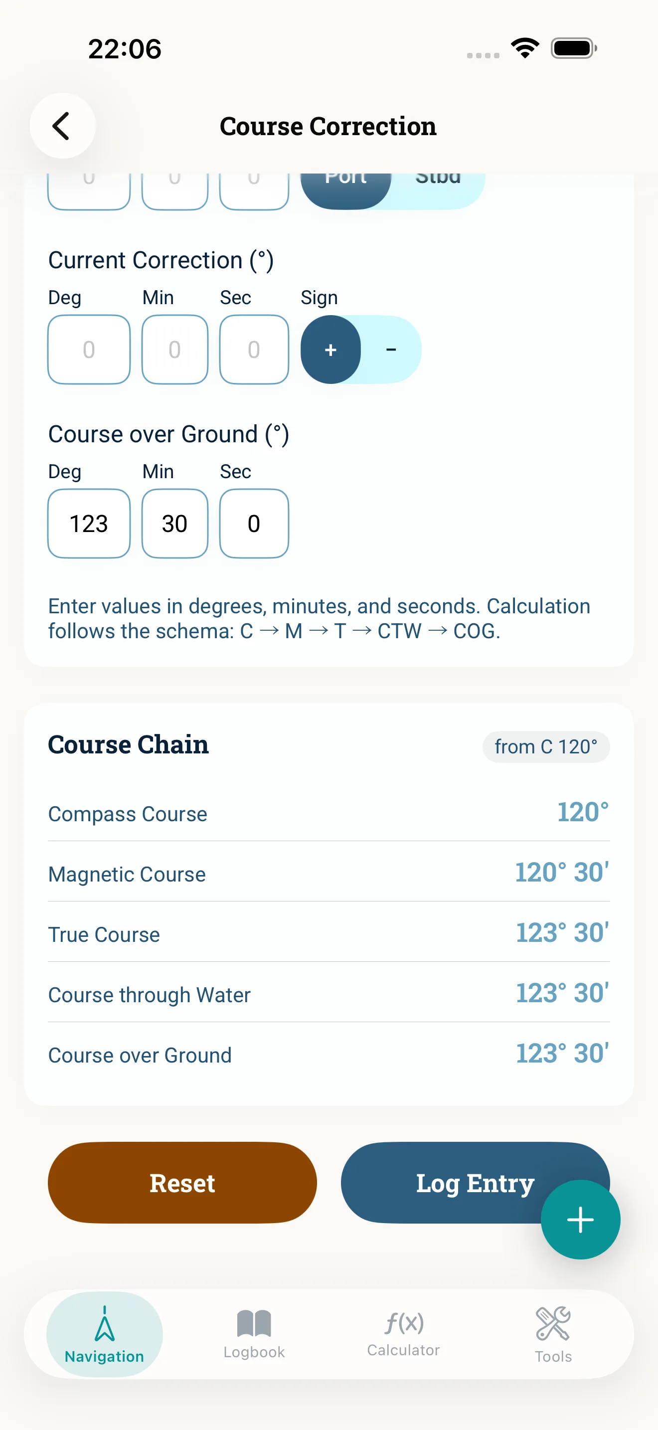 NauticCalc app screenshot