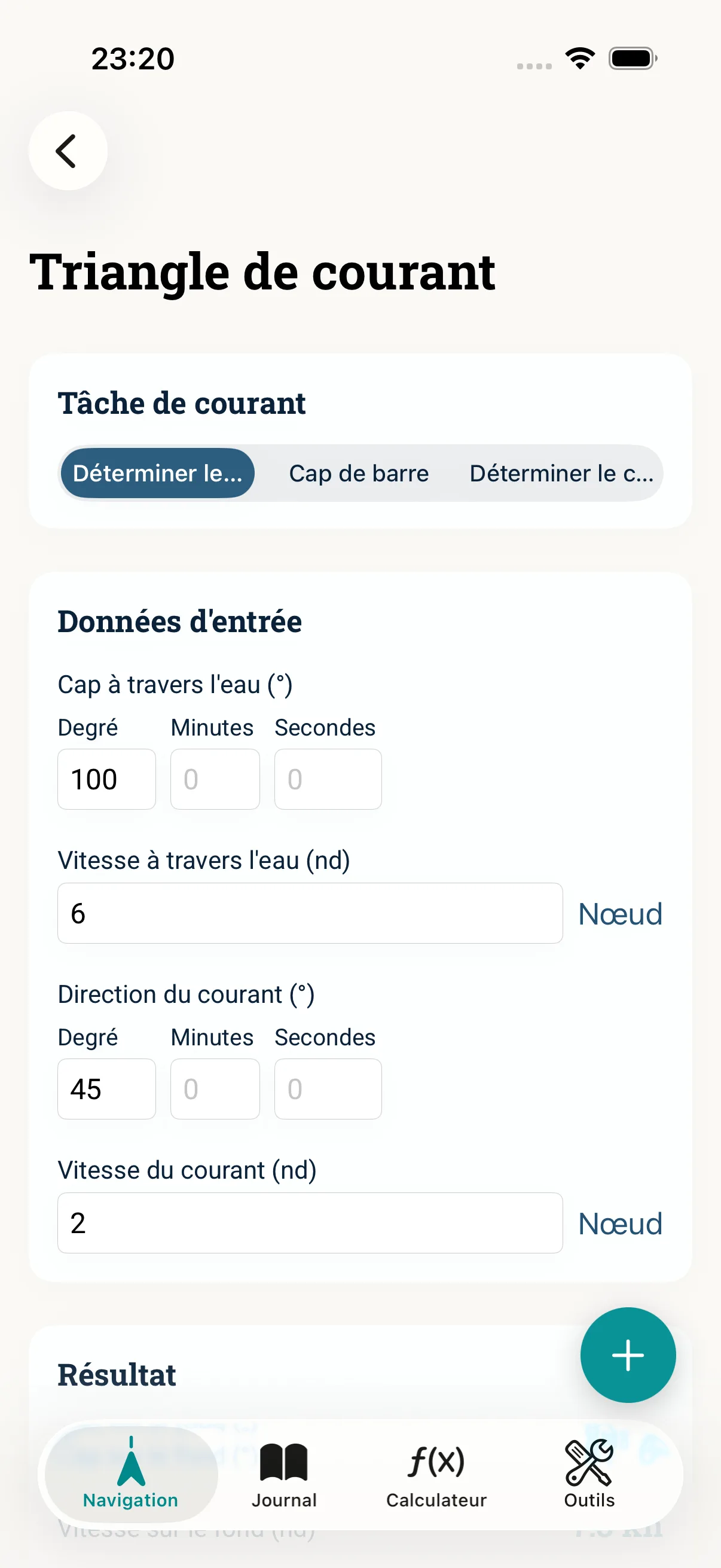 Capture d’écran de l’app NauticCalc