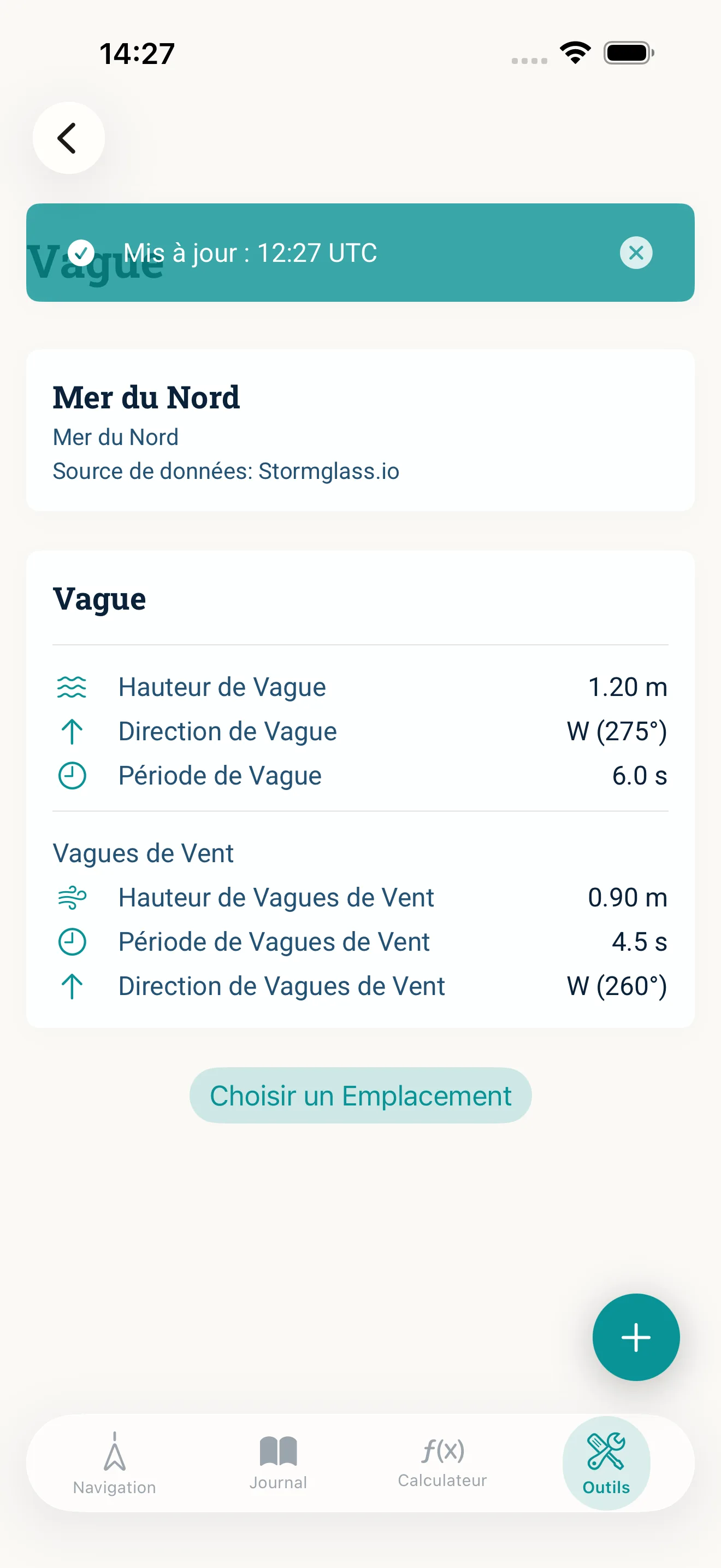 Données météo à bord : vagues et houle