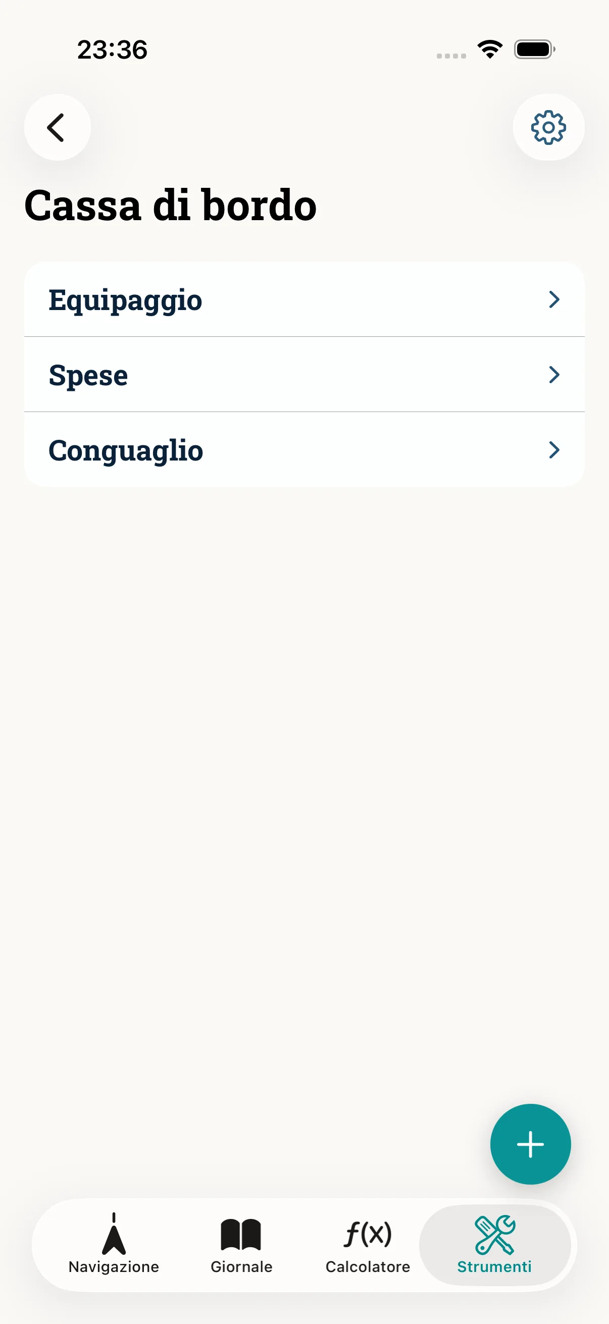 Screenshot dell'app NauticCalc