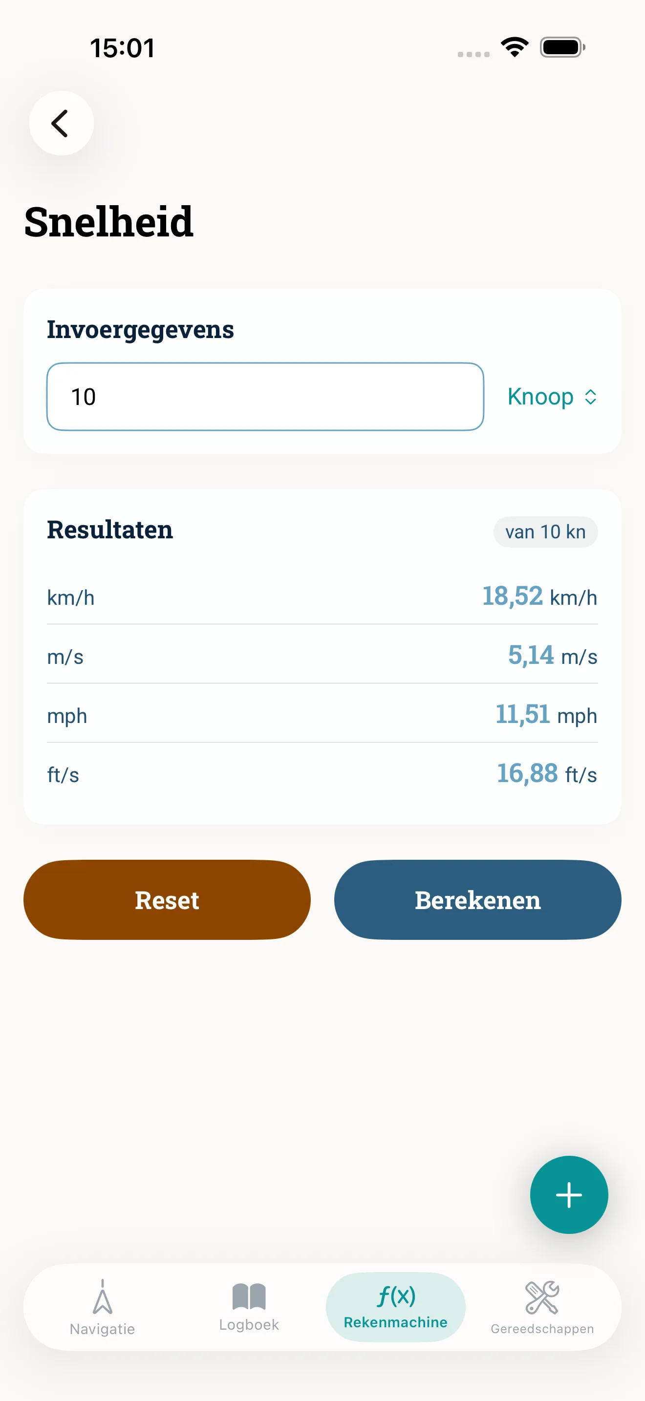 Snelheid omrekenen: knopen, km/h, m/s