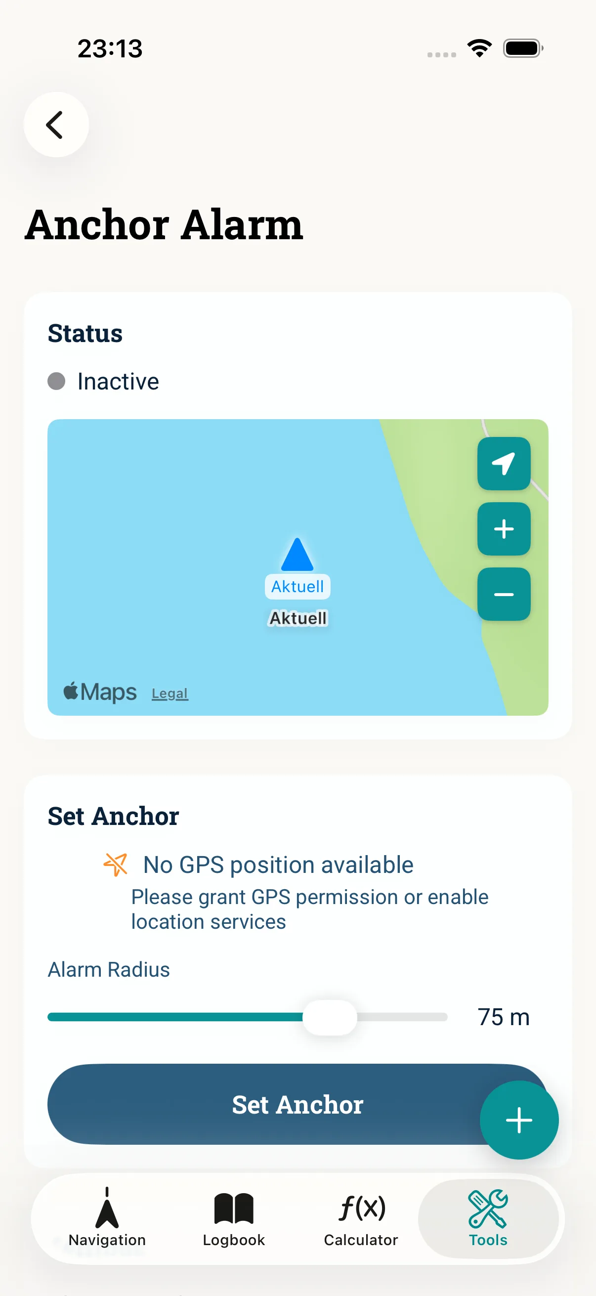 Anchor alarm