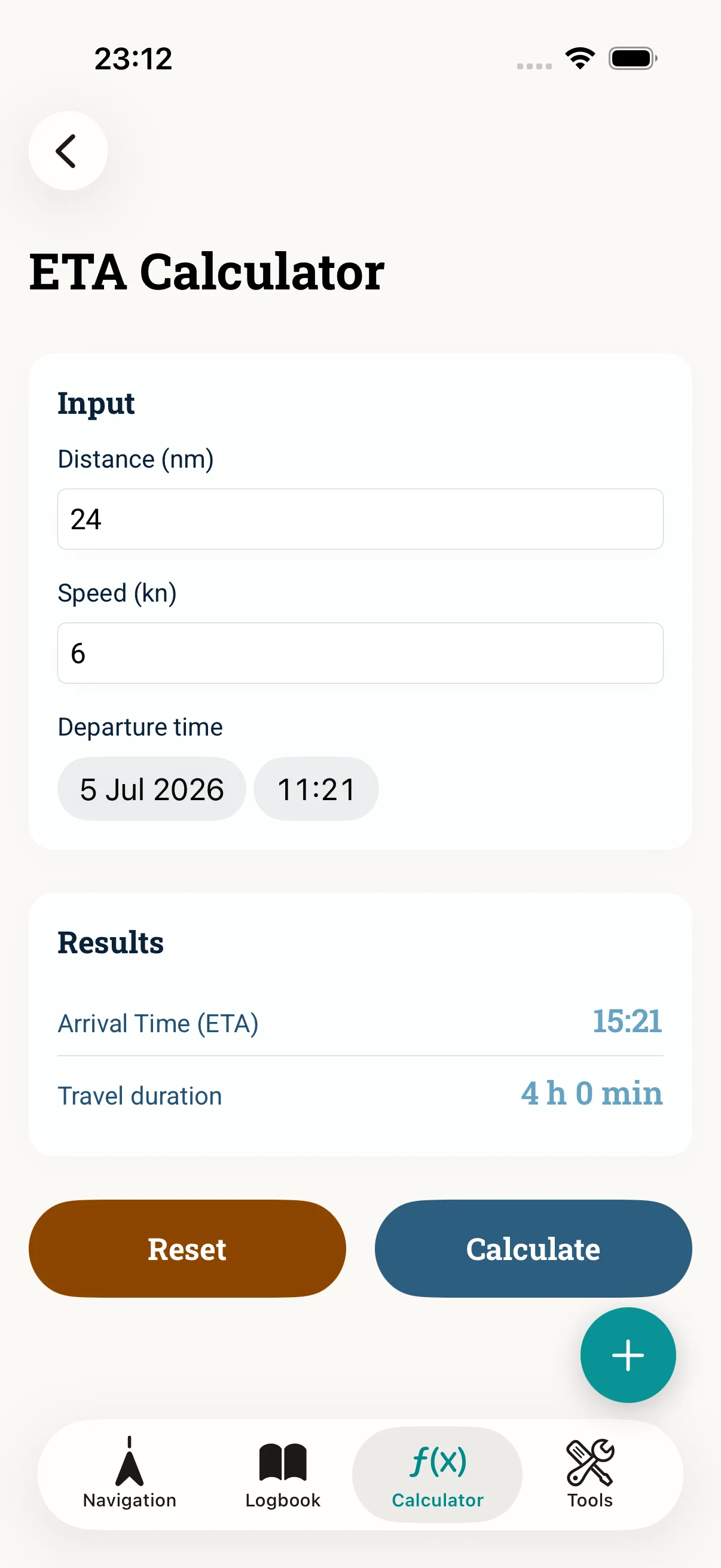 ETA calculator