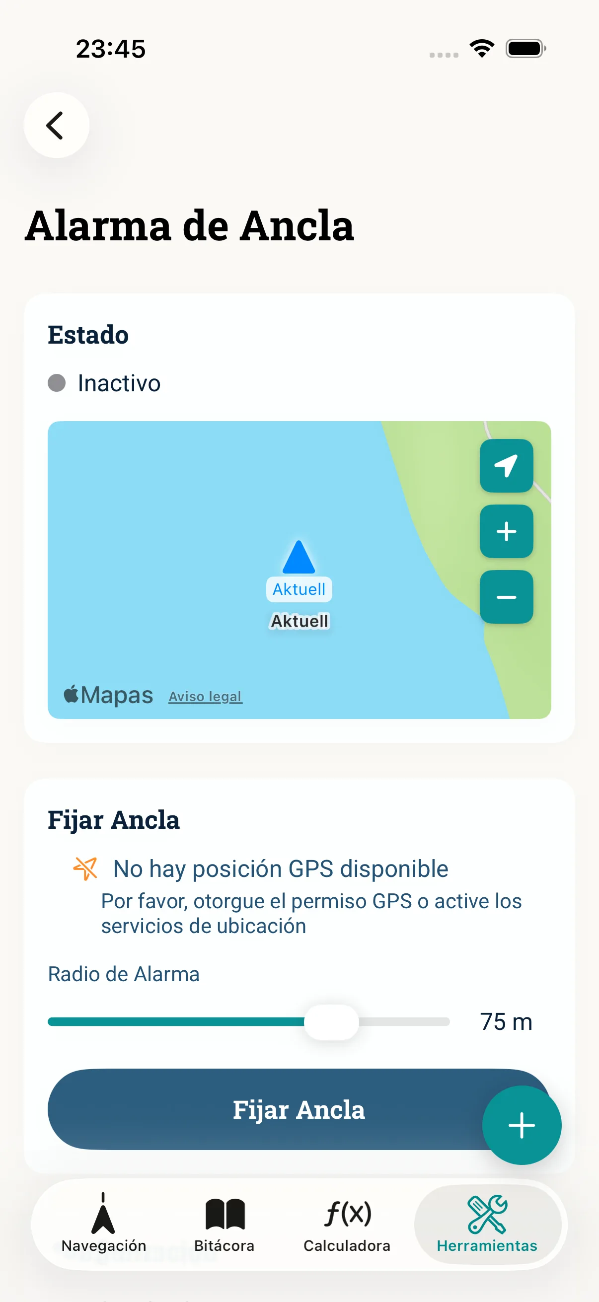 Alarma de fondeo