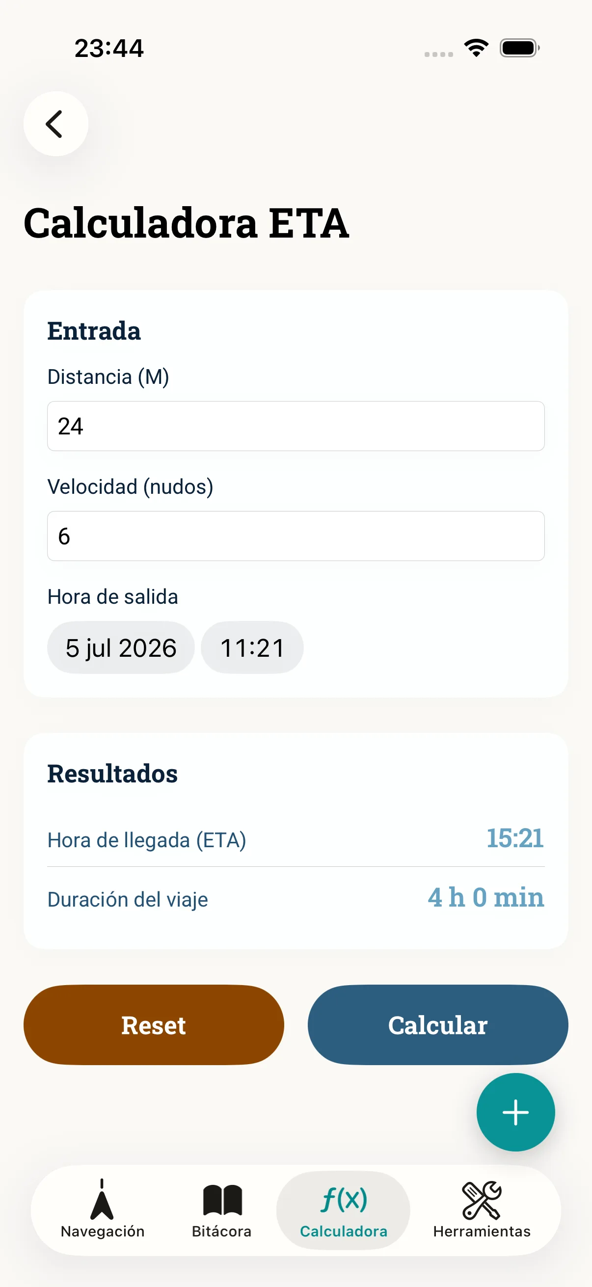 Calculadora ETA