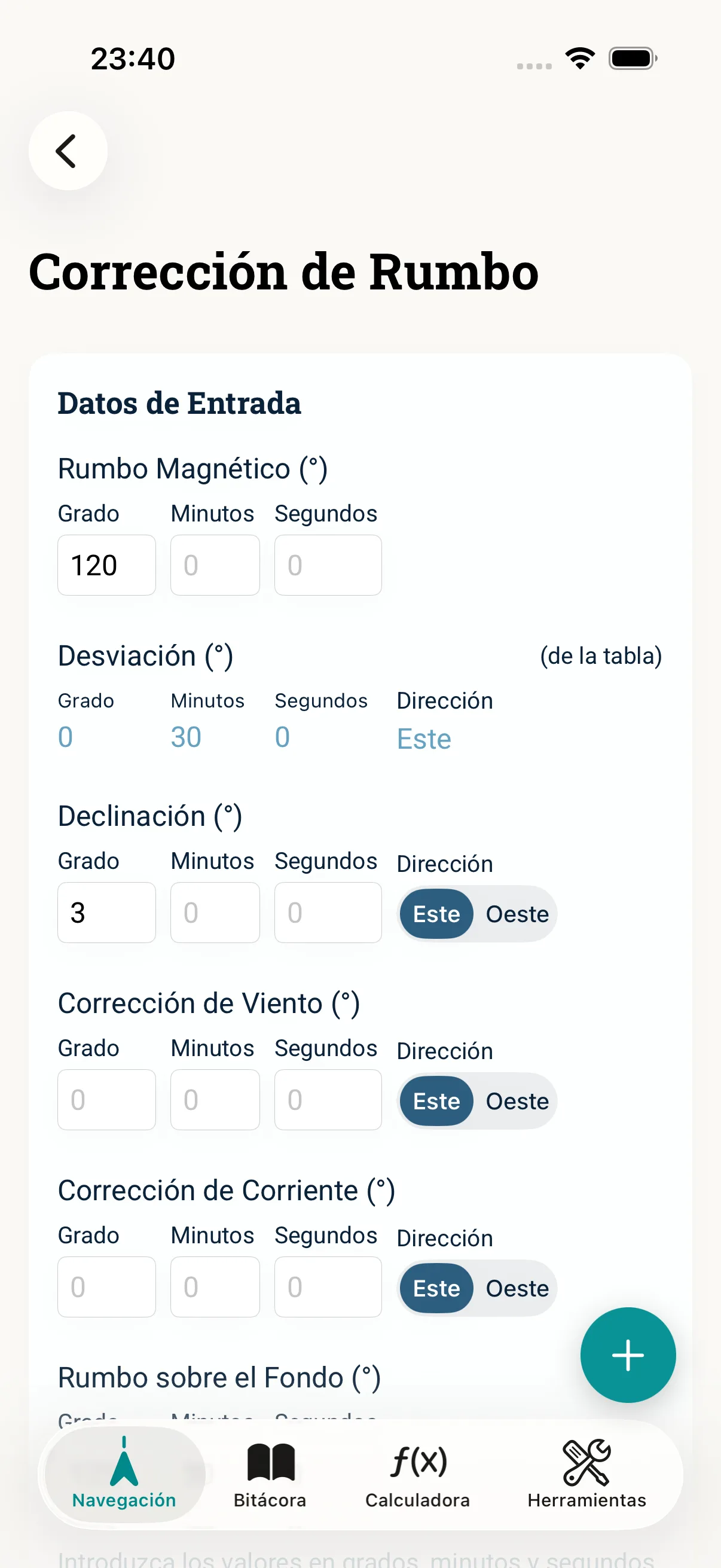 Corrección de rumbo