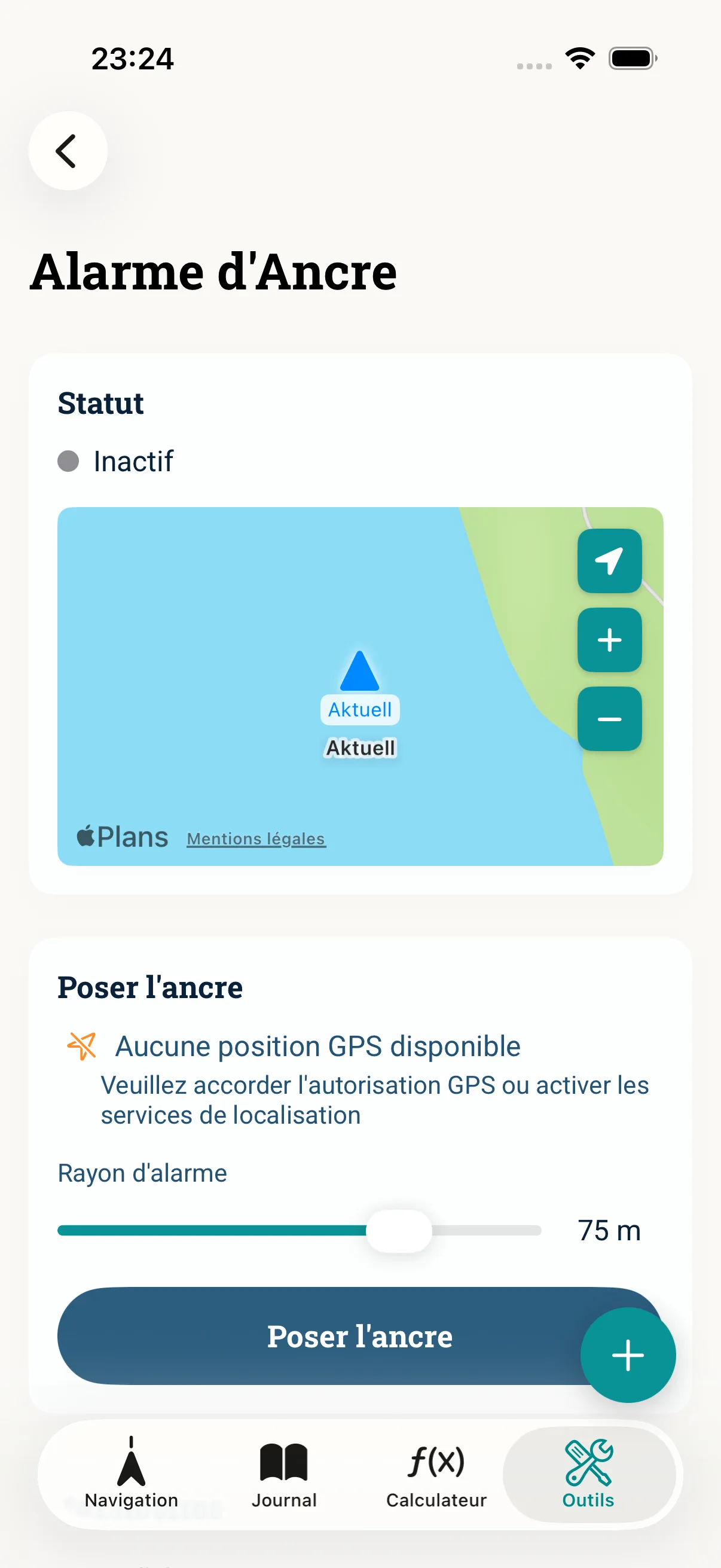 Alarme de mouillage