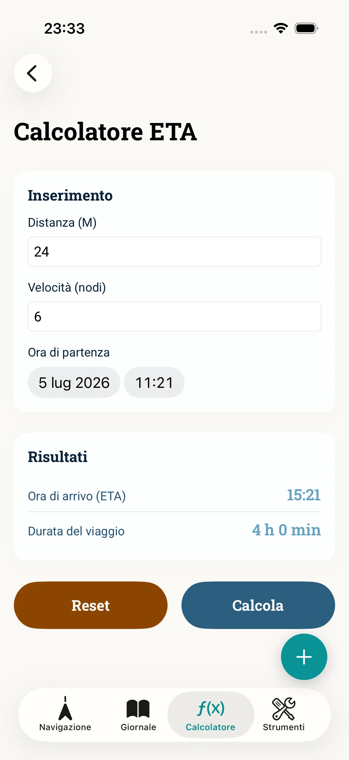 Calcolo ETA