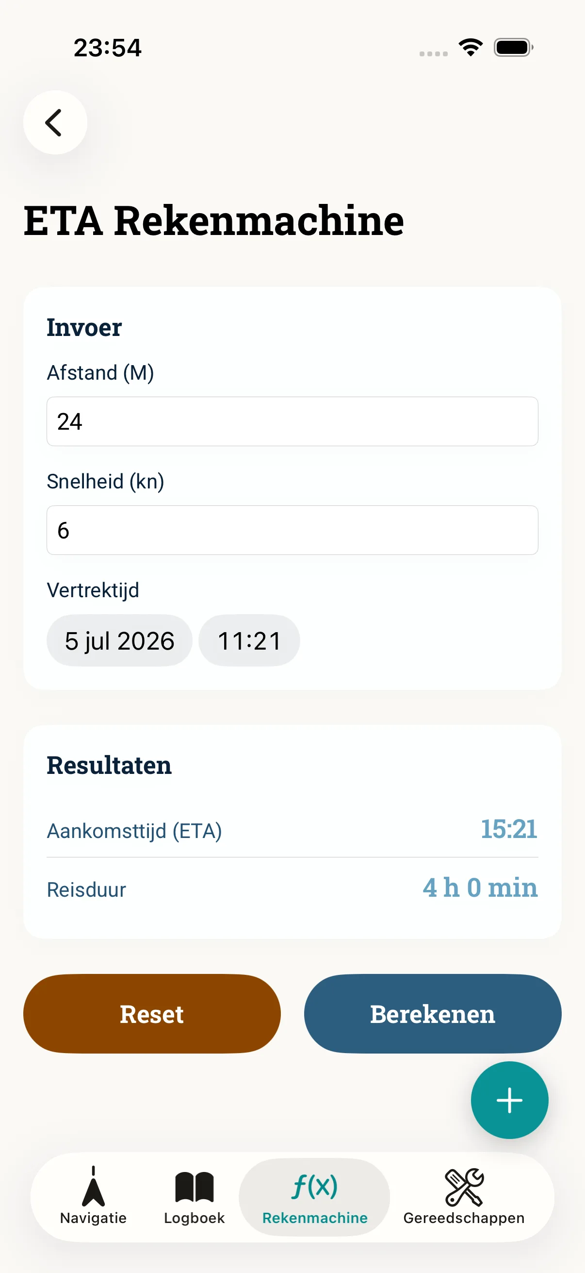 ETA-rekenmachine